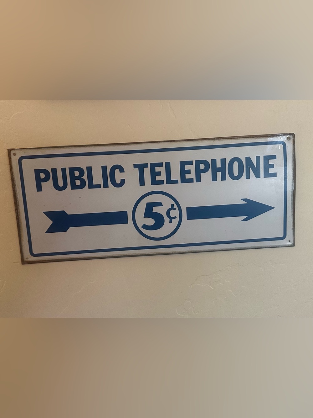 Public Telephone Metal Sign